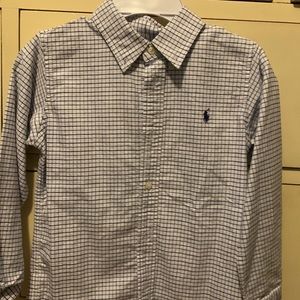 Ralph Lauren size 6, button-down blue and white.